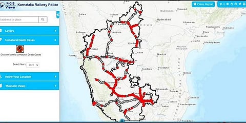 ರೈಲ್ವೆ ಹಳಿ ಮೇಲಿನ ಅಸಹಜ ಸಾವು ಪ್ರಕರಣದ ಹಾಟ್ ಸ್ಪಾಟ್ ಗಳ ಚಿತ್ರ