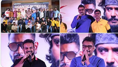 ಚಾಲೆಂಜಿಂಗ್ ಸ್ಟಾರ್ ದರ್ಶನ್ ಅಭಿನಯದ ರಾಬರ್ಟ್ ಸಿನಿಮಾ ತೆರೆಗೆ ಅಪ್ಪಳಿಸಿ ನಾಳೆಗೆ ಒಂದು ವಾರ ಕಳೆಯುತ್ತಿದ್ದು, ಬಾಕ್ಸ್ ಆಫೀಸ್ ನಲ್ಲಿ ಧೂಳೆಬ್ಬಿಸಿದೆ. ನಾಲ್ಕು ದಿನಗಳಲ್ಲಿ 50 ಕೋಟಿ ರೂ. ಬಾಚಿದ ಹೆಗ್ಗಳಿಕೆಗೆ ರಾಬರ್ಟ್ ಚಿತ್ರ ಪಾತ್ರವಾಗಿದ್ದು, ನಗರದ ಪ್ರತಿಷ್ಠಿತ ಹೋಟೆಲ್ ವೊಂದರಲ್ಲಿ ಸಿನಿಮಾದ ಸಕ್ಸಲ್ ಮೀಟ್