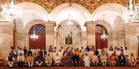 ಕೇಂದ್ರ ಸಚಿವ ಸಂಪುಟ ಪುನರ್ ರಚನೆ ವೇಳೆಯ ಫೋಟೋ