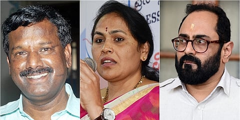 ಎ.ನಾರಾಯಣಸ್ವಾಮಿ, ಶೋಭಾ ಕರಂದ್ಲಾಜೆ, ರಾಜೀವ್ ಚಂದ್ರಶೇಖರ್