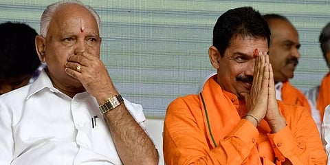 ಮಾಜಿ ಸಿಎಂ ಯಡಿಯೂರಪ್ಪ ಜೊತೆ ಹಾಲಿ ಬಿಜೆಪಿ ರಾಜ್ಯಾಧ್ಯಕ್ಷ ನಳಿನ್ ಕುಮಾರ್ ಕಟೀಲ್ (ಸಂಗ್ರಹ ಚಿತ್ರ)