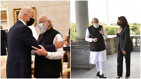 ಅಮೆರಿಕ ಅಧ್ಯಕ್ಷ ಜೊ ಬೈಡನ್ ಮತ್ತು ಉಪಾಧ್ಯಕ್ಷೆ ಕಮಲಾ ಹ್ಯಾರಿಸ್ ನ್ನು ಭೇಟಿ ಮಾಡಿದ ಸಂದರ್ಭ