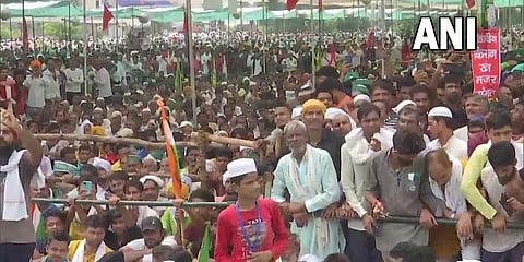 ಕಿಸಾನ್ ಮಹಾಪಂಚಾಯತ್ ನಲ್ಲಿ ಪಾಲ್ಗೊಂಡಿರುವ ರೈತರು
