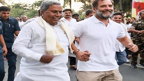 ಪಾದಯಾತ್ರೆಯಲ್ಲಿ ಸಿದ್ದರಾಮಯ್ಯ, ರಾಹುಲ್ ಗಾಂಧಿ ಓಟ