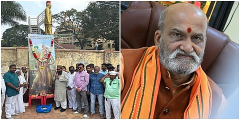 ಹುಬ್ಬಳ್ಳಿಯ ಈದ್ಗಾ ಮೈದಾನದಲ್ಲಿ ಟಿಪ್ಪು ಜಯಂತಿ ಆಚರಣೆ, ಬಲಚಿತ್ರದಲ್ಲಿ ಪ್ರಮೋದ್ ಮುತಾಲಿಕ್ ಸಂಗ್ರಹ ಚಿತ್ರ