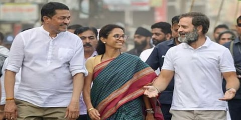 ಎನ್ ಸಿಪಿ ಮುಖಂಡರಾದ ಸುಪ್ರೀಯಾ ಸುಳೆ ಮತ್ತಿತರೊಂದಿಗೆ ರಾಹುಲ್ ಗಾಂಧಿ