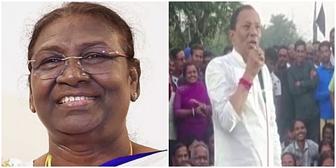 ರಾಷ್ಟ್ರಪತಿ ದ್ರೌಪದಿ ಮುರ್ಮು ಮತ್ತು ಟಿಎಂಸಿ ಸಚಿವ ಅಖಿಲ್ ಗಿರಿ