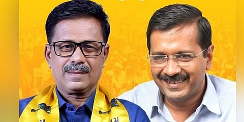 ನಾಮಪತ್ರ ವಾಪಸ್ ಪಡೆದ ಆಪ್ ಅಭ್ಯರ್ಥಿ ಹಾಗೂ ಕೇಜ್ರಿವಾಲ್.