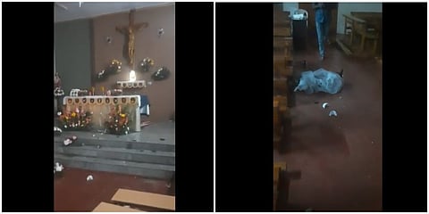 ಚರ್ಚಿನಲ್ಲಿ ದುಷ್ಕರ್ಮಿಗಳ ಅಟ್ಟಹಾಸ