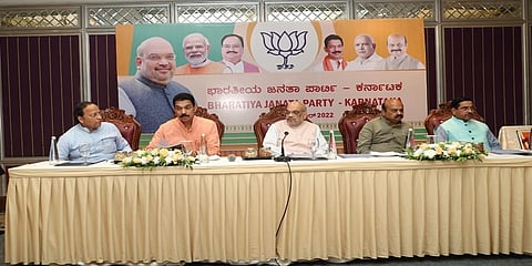 ರಾಜ್ಯ ಬಿಜೆಪಿ ನಾಯಕರೊಂದಿಗೆ ಅಮಿತ್ ಶಾ ಚರ್ಚೆ