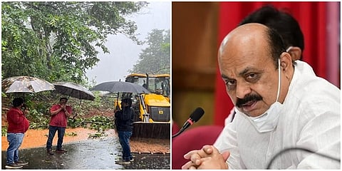 ಆಗುಂಬೆ ಘಾಟಿಯ ಎರಡು ಕಡೆ ಉಂಟಾದ ಭೂಕುಸಿತ, ಬಲಚಿತ್ರದಲ್ಲಿ ಸಿಎಂ ಬೊಮ್ಮಾಯಿ ಸಂಗ್ರಹ ಚಿತ್ರ