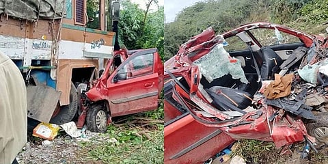 ಅಪಘಾತದಲ್ಲಿ ನುಜ್ಜು ಗುಜ್ಜಾದ ಕಾರು