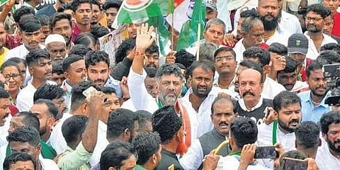 ಪ್ರತಿಭಟನೆಯಲ್ಲಿ ಡಿ.ಕೆ ಶಿವಕುಮಾರ್