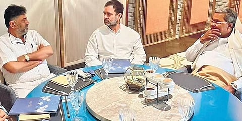 ಡಿಕೆ ಶಿವಕುಮಾರ್, ರಾಹುಲ್ ಗಾಂಧಿ, ಸಿದ್ದರಾಮಯ್ಯ ಸಾಂದರ್ಭಿಕ ಚಿತ್ರ