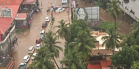 ನಾಲ್ಕು ದಿನಗಳ ಹಿಂದೆ ಮಂಗಳೂರಿನಲ್ಲಿ ಸುರಿದ ಭಾರೀ ಮಳೆಯಿಂದ ನೀರು ತುಂಬಿಕೊಂಡಿರುವುದು