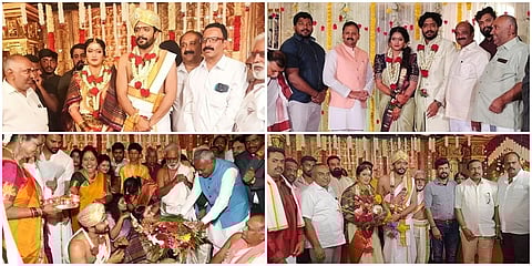 ಸ್ಯಾಂಡಲ್​ವುಡ್ ಸ್ಟಾರ್ ಸೆಲೆಬ್ರಿಟಿ ಜೋಡಿ ಹರಿಪ್ರಿಯಾ- ನಟ ವಸಿಷ್ಠ ಸಿಂಹ ಸತಿ ಪತಿಯಾಗಿದ್ದಾರೆ. ಮೈಸೂರಿನ ಗಣಪತಿ ಸಚ್ಛಿದಾನಂದ ಆಶ್ರಮದಲ್ಲಿ ಸ್ಮಾರ್ಥ ಸಂಪ್ರದಾಯದಂತೆ ವಿವಾಹ ಶಾಸ್ತ್ರಗಳು ನೆರವೇರಿದೆ.