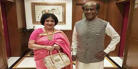 ಪತ್ನಿ ಲತಾ ಜೊತೆ ಸೂಪರ್ ಸ್ಟಾರ್ ರಜನಿಕಾಂತ್(ಸಂಗ್ರಹ ಚಿತ್ರ)