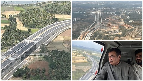 ಬೆಂಗಳೂರು-ಮೈಸೂರು ಎಕ್ಸ್‌ಪ್ರೆಸ್‌ ವೇ ಬಹುತೇಕ ಪೂರ್ಣಗೊಂಡಿದ್ದು ಆಗಸದಿಂದ ಎಕ್ಸ್ ಪ್ರೆಸ್ ವೇ ಕಂಡಿದ್ದು ಹೀಗೆ...