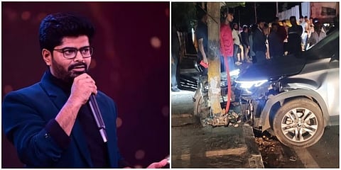 ಅಪಘಾತಗೊಂಡ ನಟ ನಾಗಭೂಷಣ್ ಕಾರು