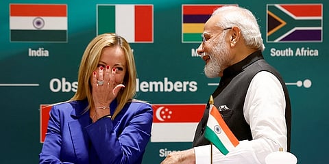 ಜಾರ್ಜಿಯಾ ಮೆಲೋನಿ - ಪ್ರಧಾನಿ ಮೋದಿ