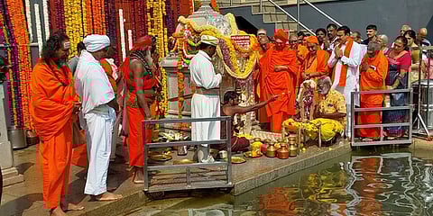 ತಲಕಾವೇರಿಯಲ್ಲಿ ಸ್ವಾಮೀಜಿಗಳ ಜಾಗೃತಿ ರ್ಯಾಲಿ