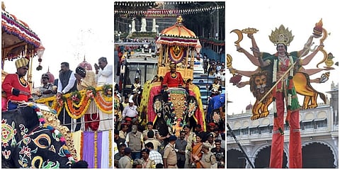 ವಿಶ್ವವಿಖ್ಯಾತ ಮೈಸೂರು ದಸರಾ ಮಹೋತ್ಸವದ ಪ್ರಮುಖ ಆಕರ್ಷಣೆಯಾದ ಜಂಬೂ ಸವಾರಿಗೆ ಮುಖ್ಯಮಂತ್ರಿ ಸಿದ್ದರಾಮಯ್ಯ ಅವರು ಮಂಗಳವಾರ ಪುಷ್ಪಾರ್ಚನೆ ಮಾಡುವ ಮೂಲಕ ಚಾಲನೆ ನೀಡಿದರು.
