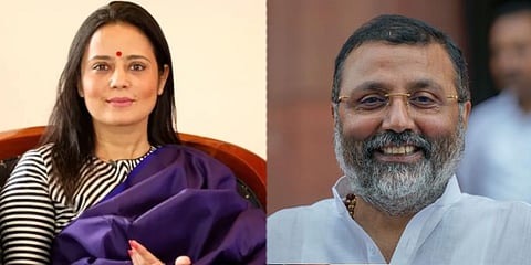 ಟಿಎಂಸಿ ಸಂಸದೆ ಮಹುವಾ ಮೊಯಿತ್ರಾ- ಬಿಜೆಪಿ ಎಂಪಿ ನಿಶಿಕಾಂತ್ ದುಬೆ
