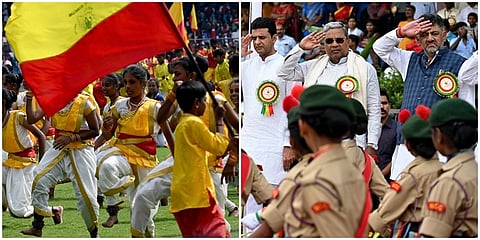 ಬೆಂಗಳೂರಿನ ಕಂಠೀರವ ಕ್ರೀಡಾಂಗಣದಲ್ಲಿ ಆಯೋಜಿಸಿದ್ದ 68ನೇ ಕನ್ನಡ ರಾಜ್ಯೋತ್ಸವ ಕಾರ್ಯಕ್ರಮದಲ್ಲಿ ಮುಖ್ಯಮಂತ್ರಿ ಸಿದ್ದರಾಮಯ್ಯ ಹಾಗೂ ಉಪ ಮುಖ್ಯಮಂತ್ರಿ ಡಿಕೆ ಶಿವಕುಮಾರ್ ಭಾಗವಹಿಸಿದ್ದರು.