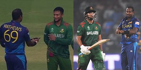 ಏಂಜಲೋ ಮ್ಯಾಥ್ಯೂಸ್ -ಶಕೀಬ್ ಅಲ್ ಹಸನ್ ಕಿತ್ತಾಟ