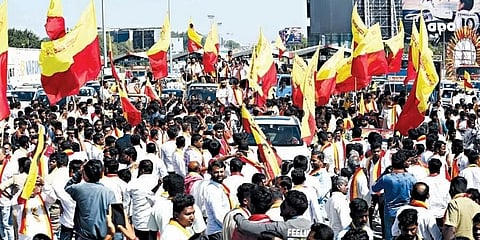 ಕರ್ನಾಟಕ ರಕ್ಷಣಾ ವೇದಿಕೆಯ ಹೋರಾಟ
