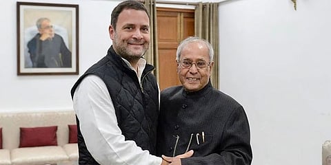 ಪ್ರಣಬ್ ಮುಖರ್ಜಿ ಮತ್ತು ರಾಹುಲ್ ಗಾಂಧಿ
