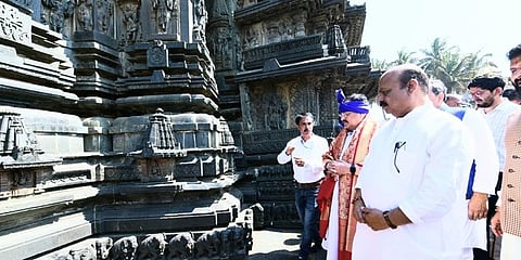 ಬಿಜೆಪಿ ರಾಷ್ಟ್ರಾಧ್ಯಕ್ಷ ಜೆಪಿ ನಡ್ಡಾ ಅವರೊಂದಿಗೆ ಬೇಲೂರಿನಲ್ಲಿ  ಸಿಎಂ ಬಸವರಾಜ ಬೊಮ್ಮಾಯಿ