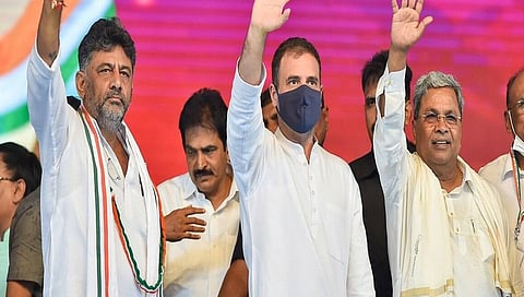 ಡಿ.ಕೆ ಶಿವಕುಮಾರ್, ಸಿದ್ದರಾಮಯ್ಯ ಮತ್ತು ರಾಹುಲ್ ಗಾಂಧಿ