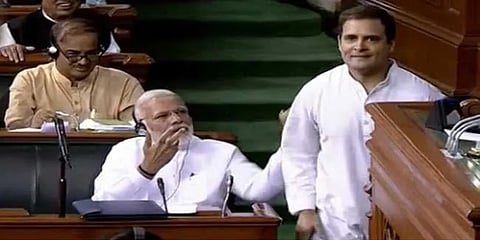 ಸಂಸತ್ ನಲ್ಲಿ ಪ್ರಧಾನಿ ಮೋದಿ ಅವರೊಂದಿಗೆ ರಾಹುಲ್ ಗಾಂಧಿ