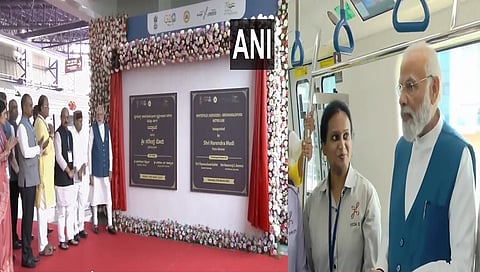 ಮೆಟ್ರೋ ಮಾರ್ಗ ಉದ್ಘಾಟಿಸಿದ ಪ್ರಧಾನಿ ಮೋದಿ.