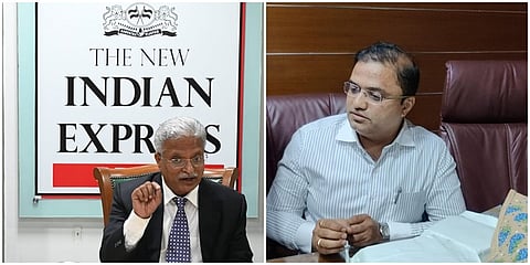 ಲೋಕಾಯುಕ್ತ ನ್ಯಾಯಮೂರ್ತಿ ಜಸ್ಟೀಸ್ ಬಿ ಎಸ್ ಪಾಟೀಲ್ ಮತ್ತು ಸಿಕ್ಕಿಬಿದ್ದ ಅಧಿಕಾರಿ ಮಾಡಾಳ್ ಪ್ರಶಾಂತ್(ಸಂಗ್ರಹ ಚಿತ್ರ)