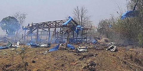 ಮ್ಯಾನ್ಮಾರ್  ನಲ್ಲಿ ವೈಮಾನಿಕ ದಾಳಿ