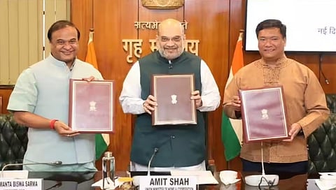 ಹಿಮಂತ್ ಬಿಸ್ವಾ ಶರ್ಮಾ-ಅಮಿತ್ ಶಾ-ಪೇಮಾ ಖಂಡು