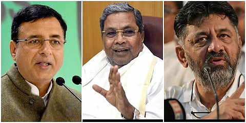 ರಂದೀಪ್ ಸಿಂಗ್ ಸುರ್ಜೆವಾಲಾ-ಸಿದ್ದರಾಮಯ್ಯ-ಡಿ ಕೆ ಶಿವಕುಮಾರ್