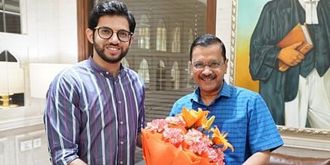 ಕೇಜ್ರಿವಾಲ್ ಭೇಟಿ ಮಾಡಿದ ಆದಿತ್ಯ ಠಾಕ್ರೆ