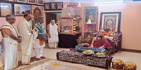 ರಂಭಾಪುರಿ ಪೀಠದಲ್ಲಿ ಸ್ವಾಮೀಜಿ ಆಶೀರ್ವಾದ ಪಡೆದ ಕೆ.ಜೆ. ಜಾರ್ಜ್