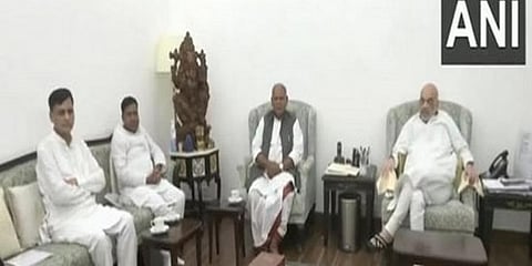 ಅಮಿತ್ ಶಾ- ಜಿತನ್ ರಾಮ್ ಮಾಂಝಿ  ಭೇಟಿ
