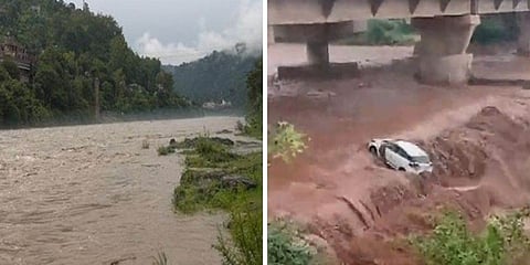 ಪ್ರವಾಹದ ನೀರಿನಲ್ಲಿ ಕೊಚ್ಚಿ ಹೋದ ಕಾರು