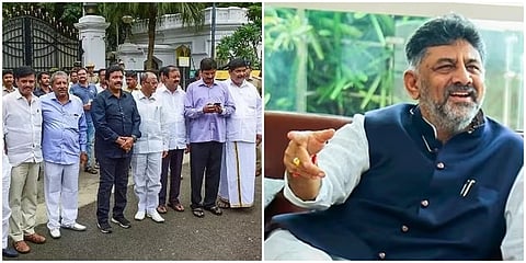 ಬಿಜೆಪಿಯ ವಲಸಿಗ ಶಾಸಕರು- ಕಾಂಗ್ರೆಸ್ ಅಧ್ಯಕ್ಷ ಡಿಕೆ ಶಿವಕುಮಾರ್ (ಸಾಂಕೇತಿಕ ಚಿತ್ರ