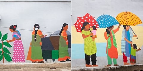 ಕೊಳಚೆ ಪ್ರದೇಶದ ಮಹಿಳೆಯರು ರಚಿಸಿದ ಚಿತ್ರಕಲೆ