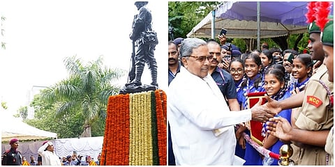 ಮುಖ್ಯಮಂತ್ರಿ ಸಿದ್ದರಾಮಯ್ಯ ಅವರು ಇಂದು ಕಾರ್ಗಿಲ್ ವಿಜಯ್ ದಿವಸದ ಅಂಗವಾಗಿ ಹುತಾತ್ಮ ಸೈನಿಕರಿಗೆ ಗೌರವ ಸಲ್ಲಿಸಿ ಎನ್ ಸಿಸಿ ಕೆಡೆಟ್ ಗಳಿಗೆ ಶುಭಾಶಯ ತಿಳಿಸಿದರು