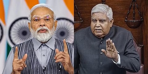 ಪ್ರಧಾನಿ ನರೇಂದ್ರ ಮೋದಿ, ರಾಜ್ಯಸಭಾಧ್ಯಕ್ಷ ಜಗದೀಪ್ ಧಂಖರ್(ಸಂಗ್ರಹ ಚಿತ್ರ)