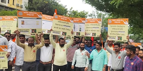 ಪಾಕ್ ಧ್ವಜ ಮಾರಾಟ: ಅಮೇಜಾನ್ ಕಚೇರಿಯ ಮೇಲೆ ಎಂಎನ್ಎಸ್ ದಾಳಿ!