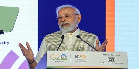 ಬಿ20 ಶೃಂಗಸಭೆಯಲ್ಲಿ ಮಾತನಾಡಿದ ಪ್ರಧಾನಿ ನರೇಂದ್ರ ಮೋದಿ