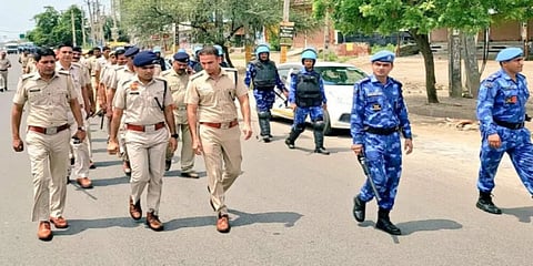 ಹರಿಯಾಣದ ನುಹ್ ಜಿಲ್ಲೆಯಲ್ಲಿ ಭದ್ರತೆ ಬಿಗಿಗೊಳಿಸಿದ ಪೊಲೀಸರು